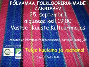 Folkloorirühmade žanripäev 25.09