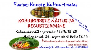 KODUHOIDISTE NÄITUS JA DEGUSTEERIMINE 22-23.09.20