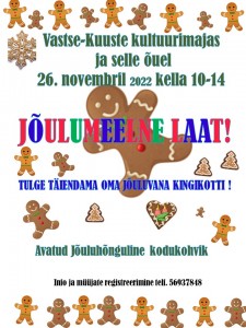 Jõulumeelne laat 26.12. kella 10-14