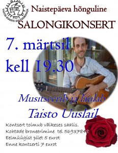 Salaongikontsert Taisto uuslail kell 19.30.7.03