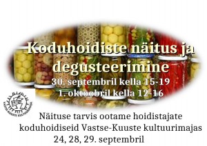 Koduhoidised. 30.09 ja 1.10