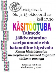 Taimede jäädvustamine savipannoole 6 ja 13. 10